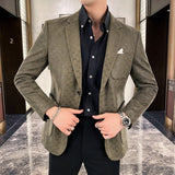 2020 Men Blazers British Style Printed Blazer Masculino Wedding Business Casual Suit Jacket Streetwear Social Coat Ropa Hombre